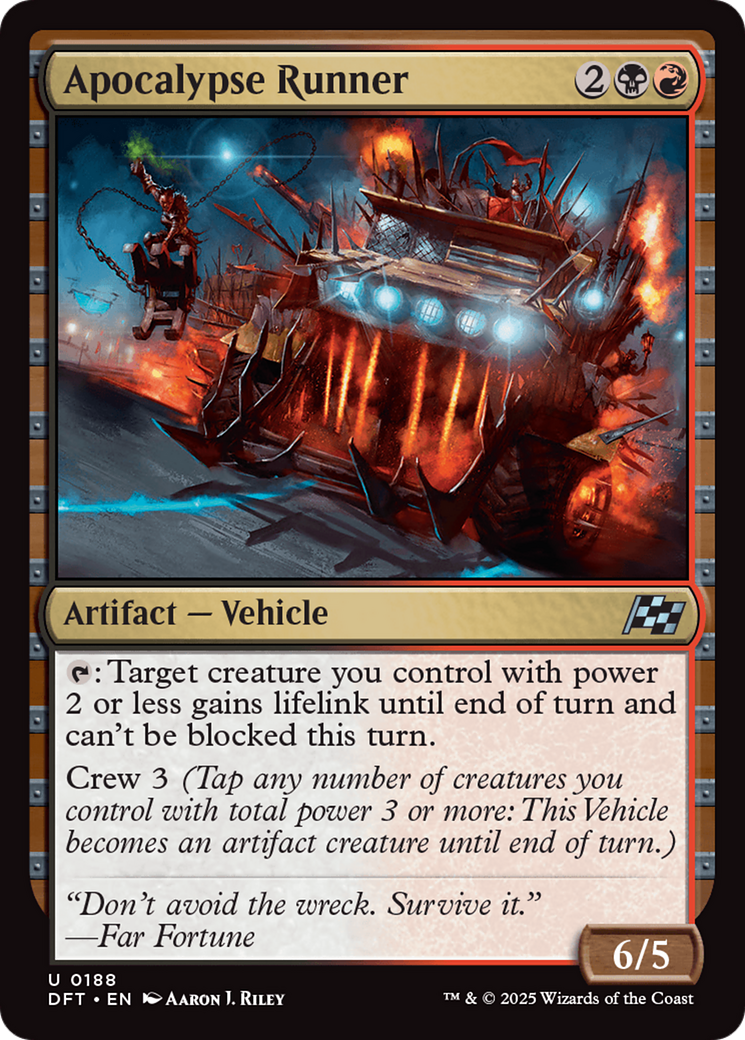 Apocalypse Runner - Uncommon Artifact — Vehicle card from Aetherdrift