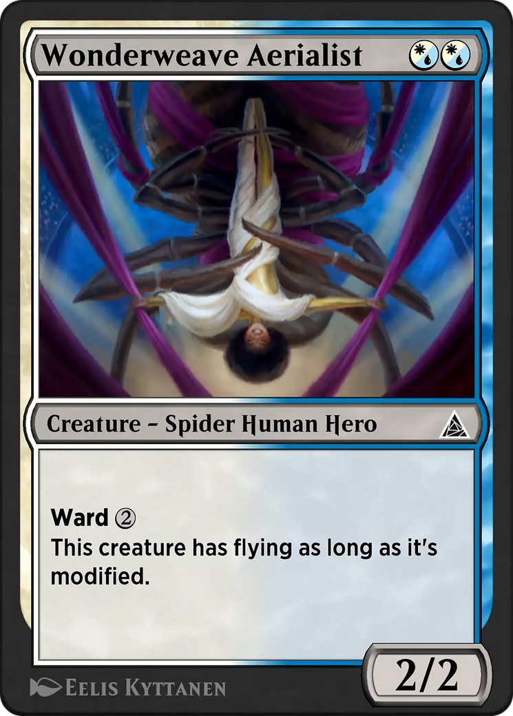 Skyward Spider - Common Creature — Spider Human Hero card from Through the Omenpaths