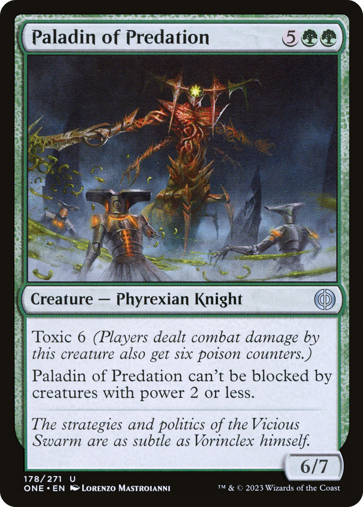 Paladin of Predation - Uncommon Creature — Phyrexian Knight card from Phyrexia: All Will Be One
