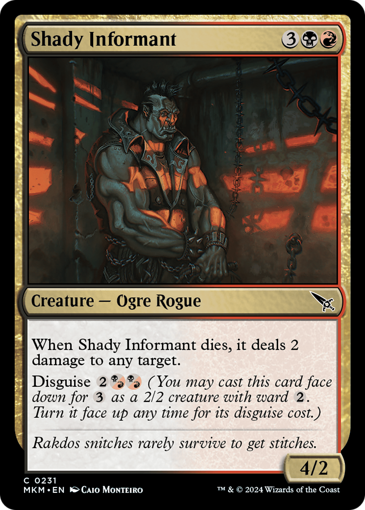 Shady Informant - Common Creature — Ogre Rogue card from Murders at Karlov Manor