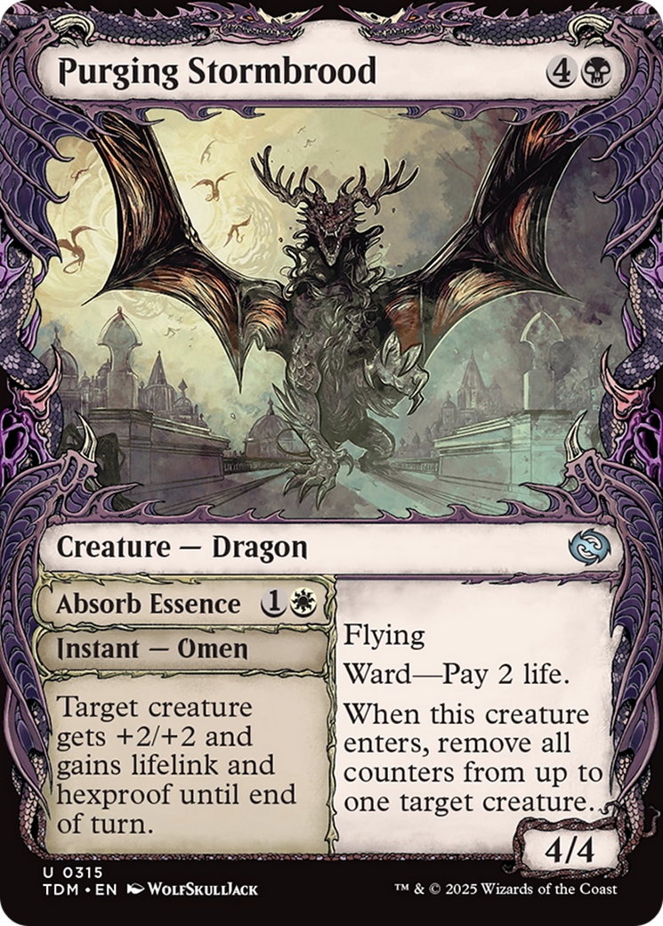 Purging Stormbrood // Absorb Essence - Uncommon Creature — Dragon card from Tarkir: Dragonstorm
