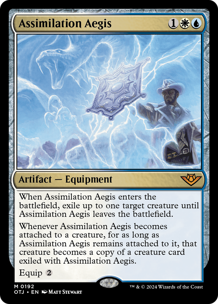 Assimilation Aegis - Mythic Artifact — Equipment card from Outlaws of Thunder Junction