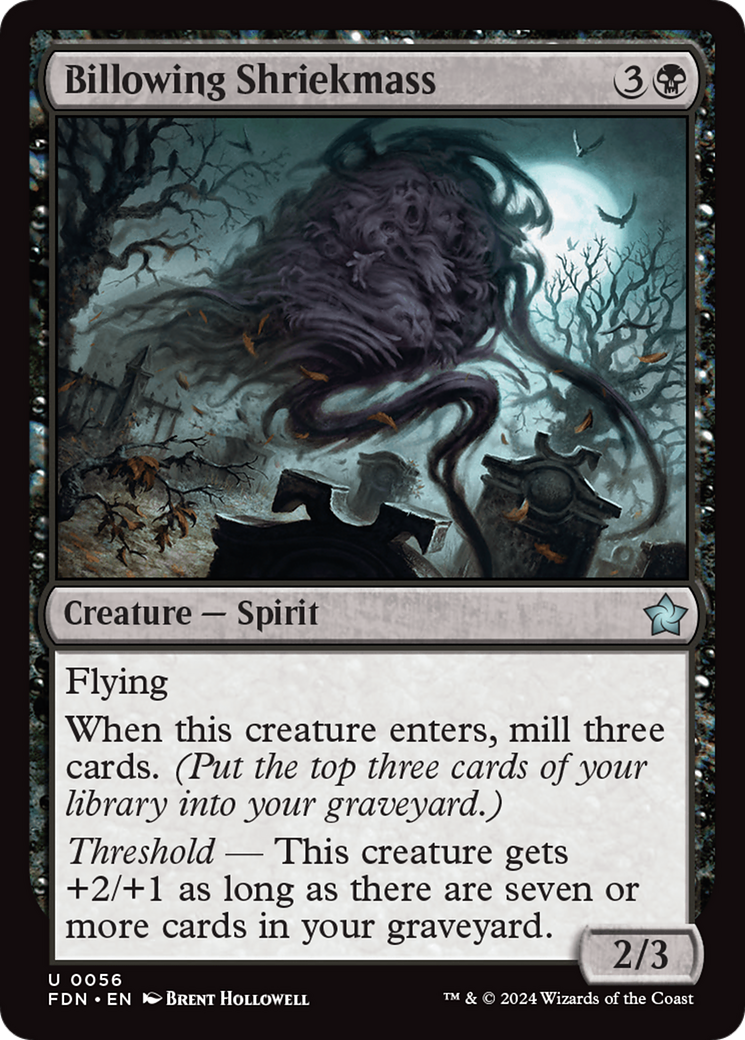 Billowing Shriekmass - Uncommon Creature — Spirit card from Foundations