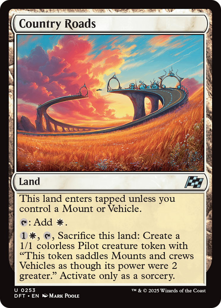 Country Roads - Uncommon Land card from Aetherdrift