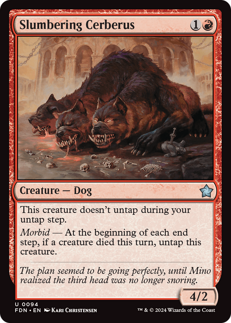 Slumbering Cerberus - Uncommon Creature — Dog card from Foundations