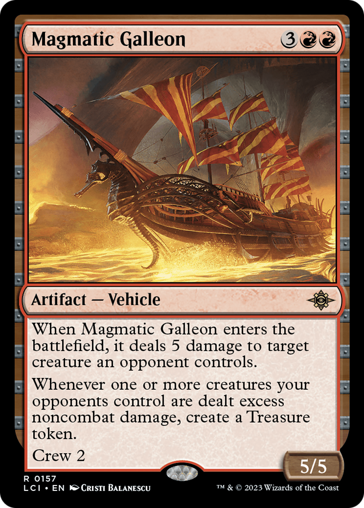Magmatic Galleon - Rare Artifact — Vehicle card from The Lost Caverns of Ixalan