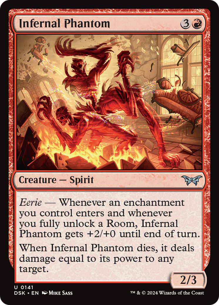 Infernal Phantom - Uncommon Creature — Spirit card from Duskmourn: House of Horror