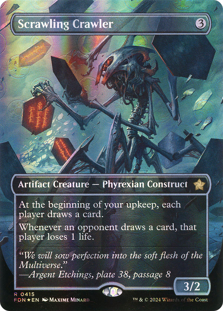 Scrawling Crawler - Rare Artifact Creature — Phyrexian Construct card from Foundations