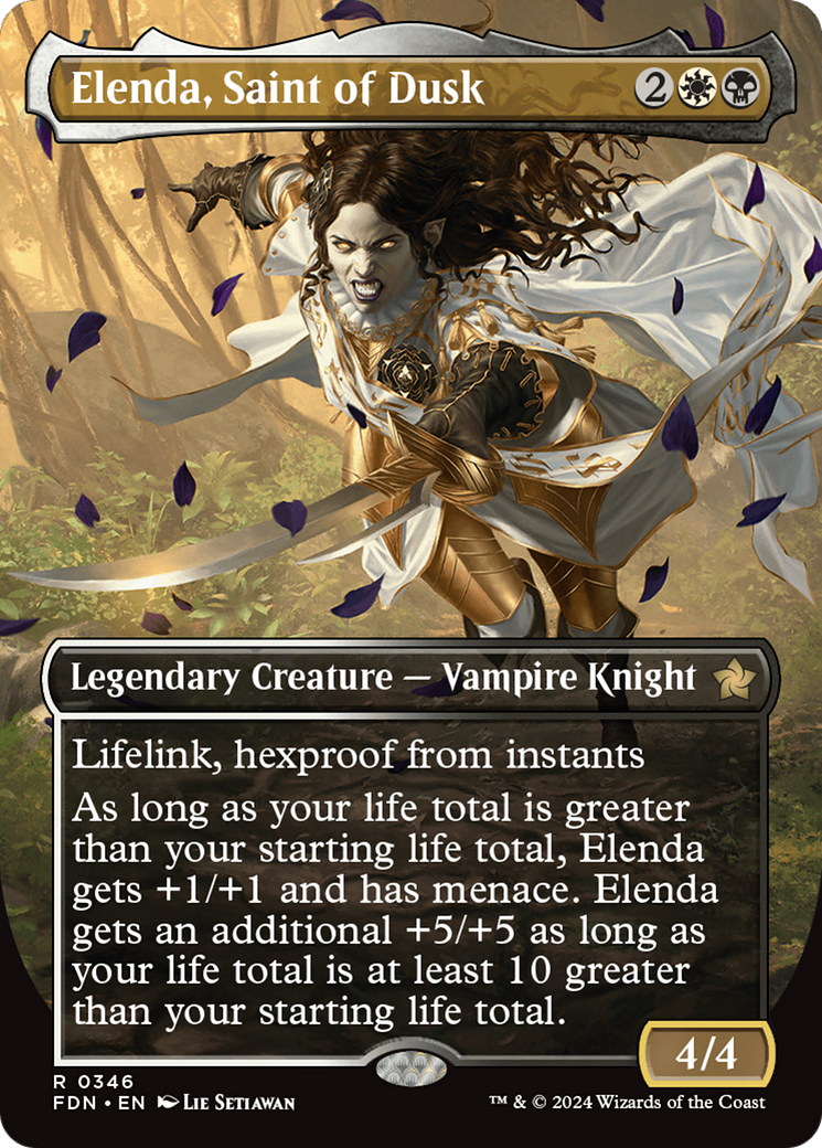 Elenda, Saint of Dusk - Rare Legendary Creature — Vampire Knight card from Foundations
