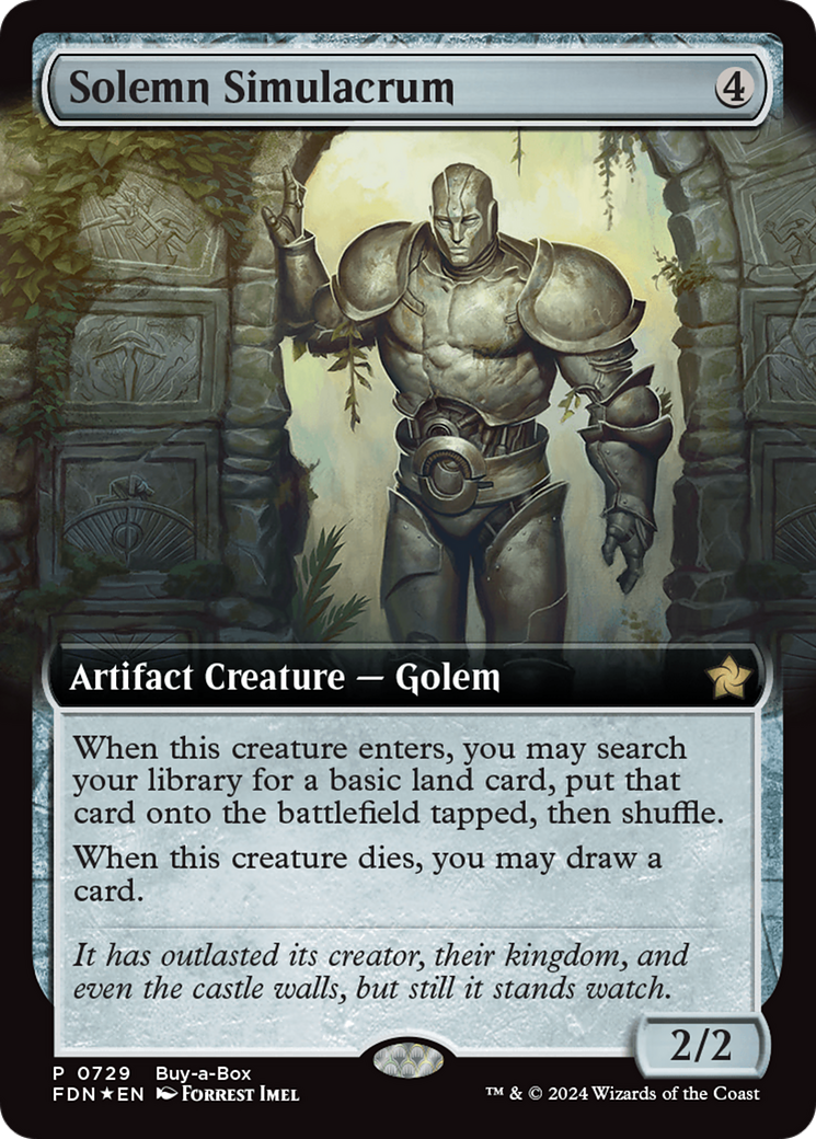 Solemn Simulacrum - Rare Artifact Creature — Golem card from Foundations