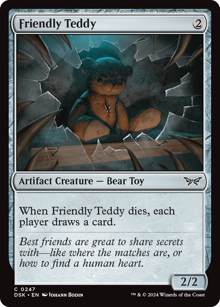 Friendly Teddy - Common Artifact Creature — Bear Toy card from Duskmourn: House of Horror