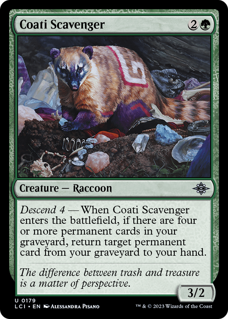 Coati Scavenger - Uncommon Creature — Raccoon card from The Lost Caverns of Ixalan
