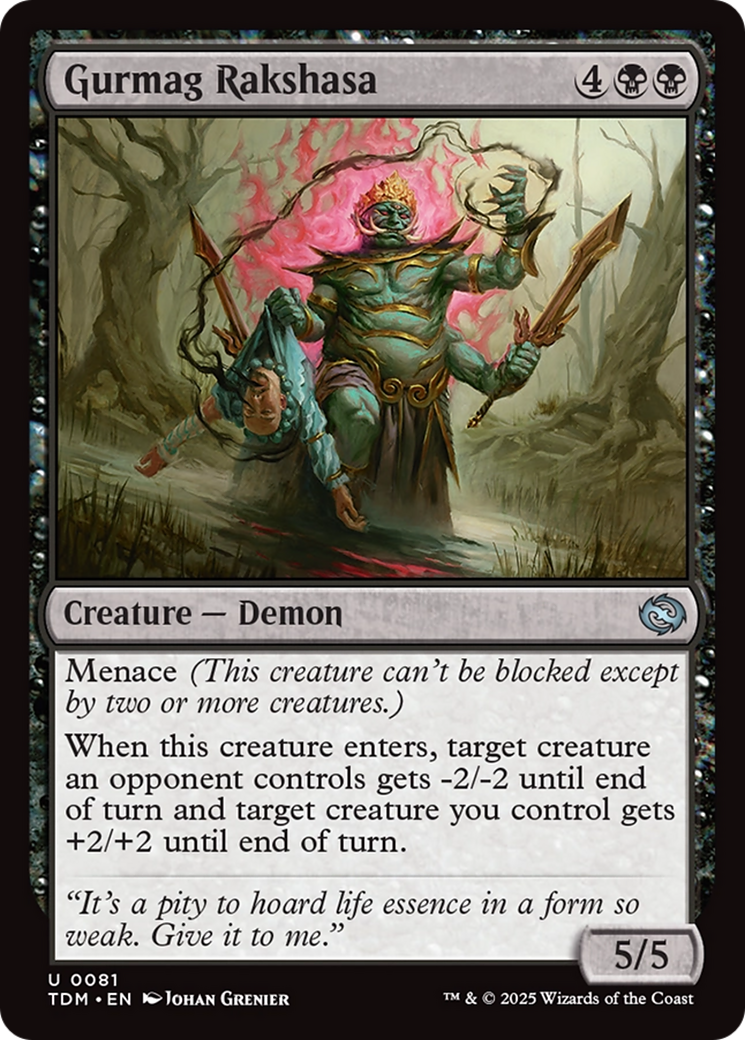 Gurmag Rakshasa - Uncommon Creature — Demon card from Tarkir: Dragonstorm