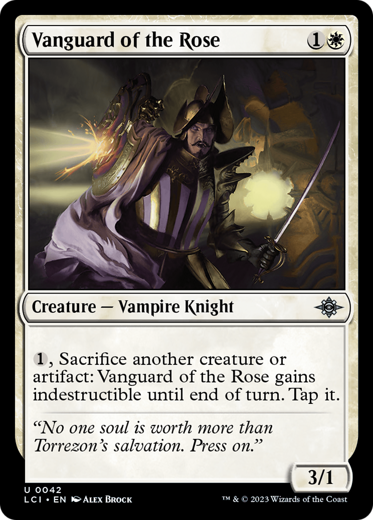 Vanguard of the Rose - Uncommon Creature — Vampire Knight card from The Lost Caverns of Ixalan