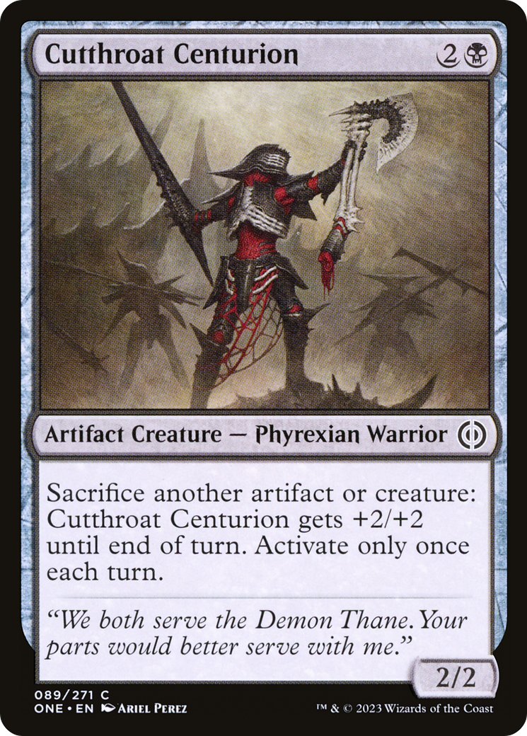 Cutthroat Centurion - Common Artifact Creature — Phyrexian Warrior card from Phyrexia: All Will Be One