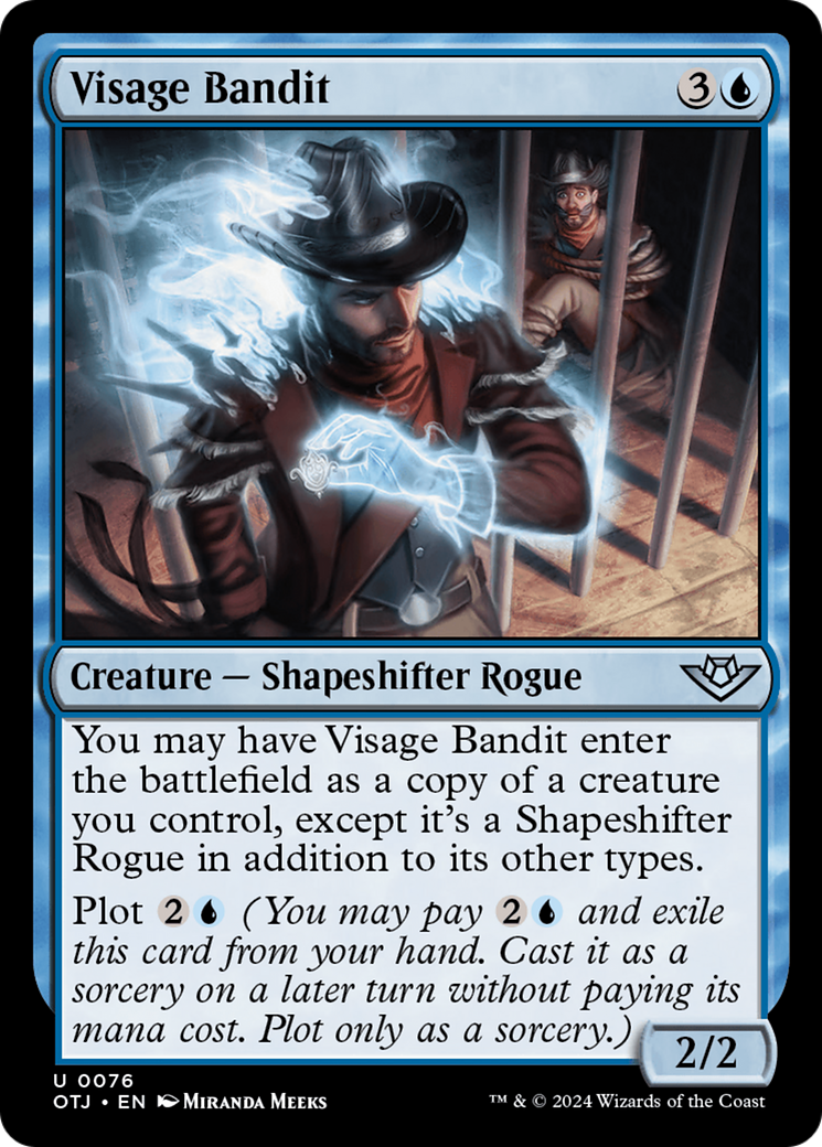 Visage Bandit - Uncommon Creature — Shapeshifter Rogue card from Outlaws of Thunder Junction