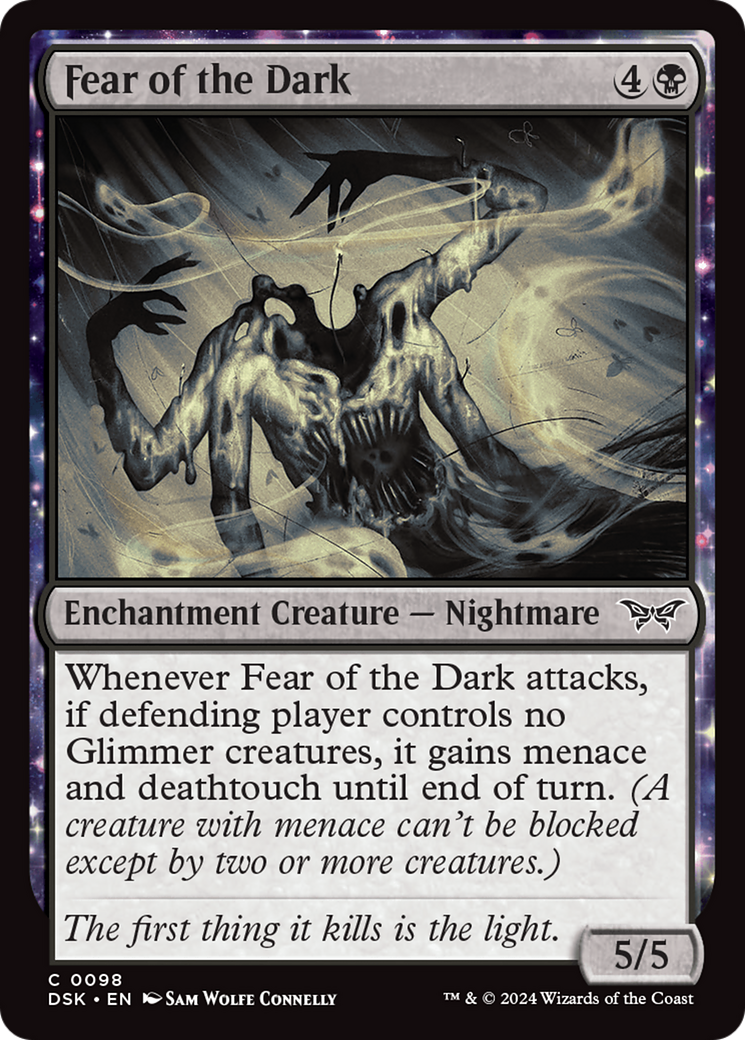 Fear of the Dark - Common Enchantment Creature — Nightmare card from Duskmourn: House of Horror