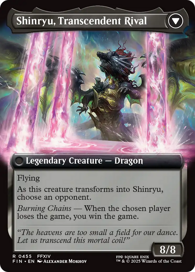 Back face of Zenos yae Galvus // Shinryu, Transcendent Rival - Legendary Creature — Human Noble Warrior card