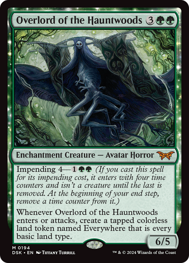 Overlord of the Hauntwoods - Enchantment Creature — Avatar Horror used in Selesnya main decks