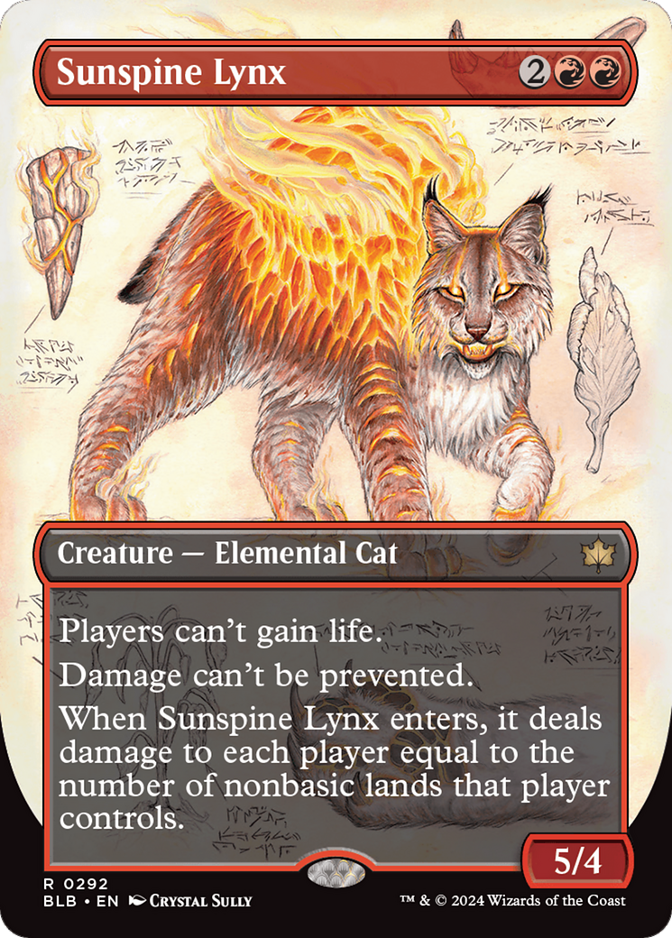 Sunspine Lynx - Rare Creature — Elemental Cat card from Bloomburrow