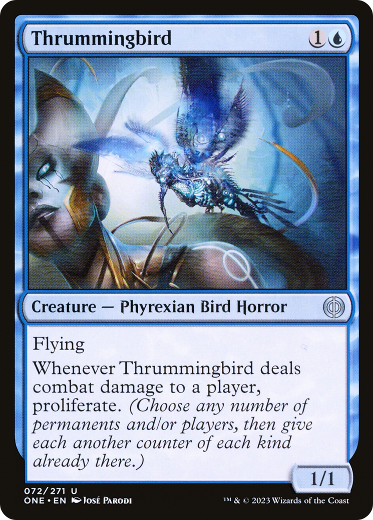 Thrummingbird - Uncommon Creature — Phyrexian Bird Horror card from Phyrexia: All Will Be One