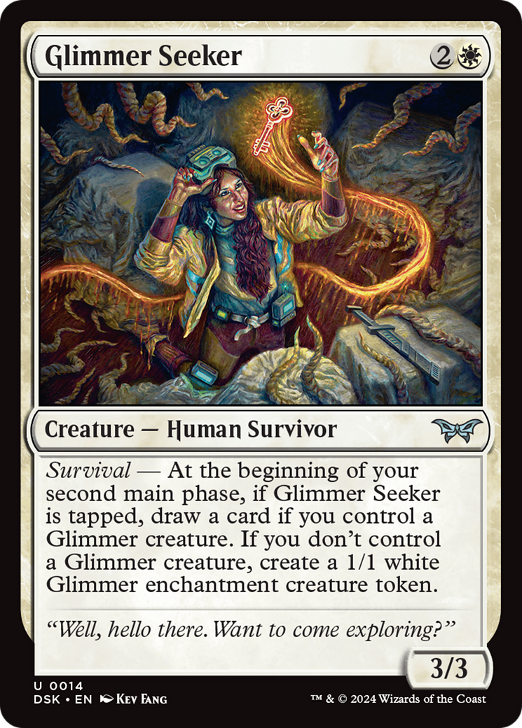 Glimmer Seeker - Uncommon Creature — Human Survivor card from Duskmourn: House of Horror
