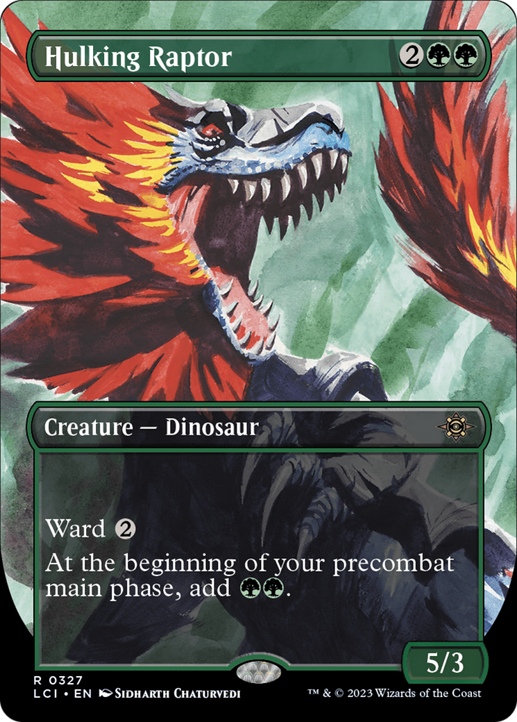 Hulking Raptor - Rare Creature — Dinosaur card from The Lost Caverns of Ixalan