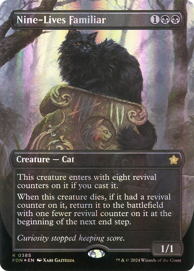 Nine-Lives Familiar - Rare Creature — Cat card from Foundations