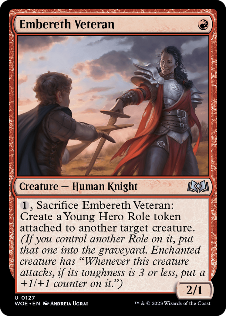 Embereth Veteran - Uncommon Creature — Human Knight card from Wilds of Eldraine