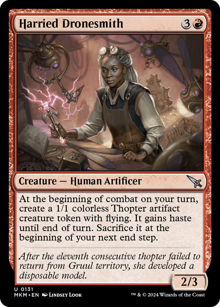 Harried Dronesmith - Uncommon Creature — Human Artificer card from Murders at Karlov Manor