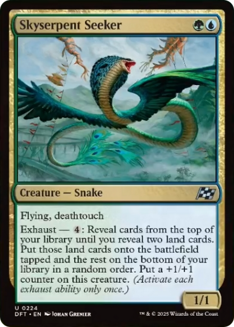 Skyserpent Seeker - Uncommon Creature — Snake card from Aetherdrift