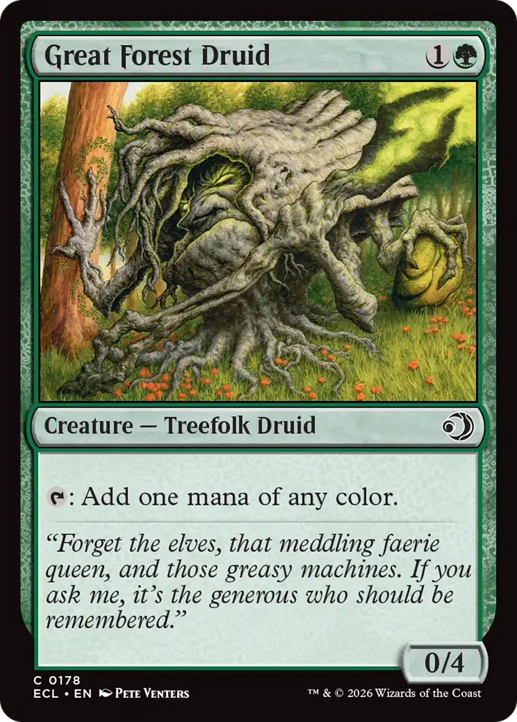 Great Forest Druid - Common Creature — Treefolk Druid card from Lorwyn Eclipsed