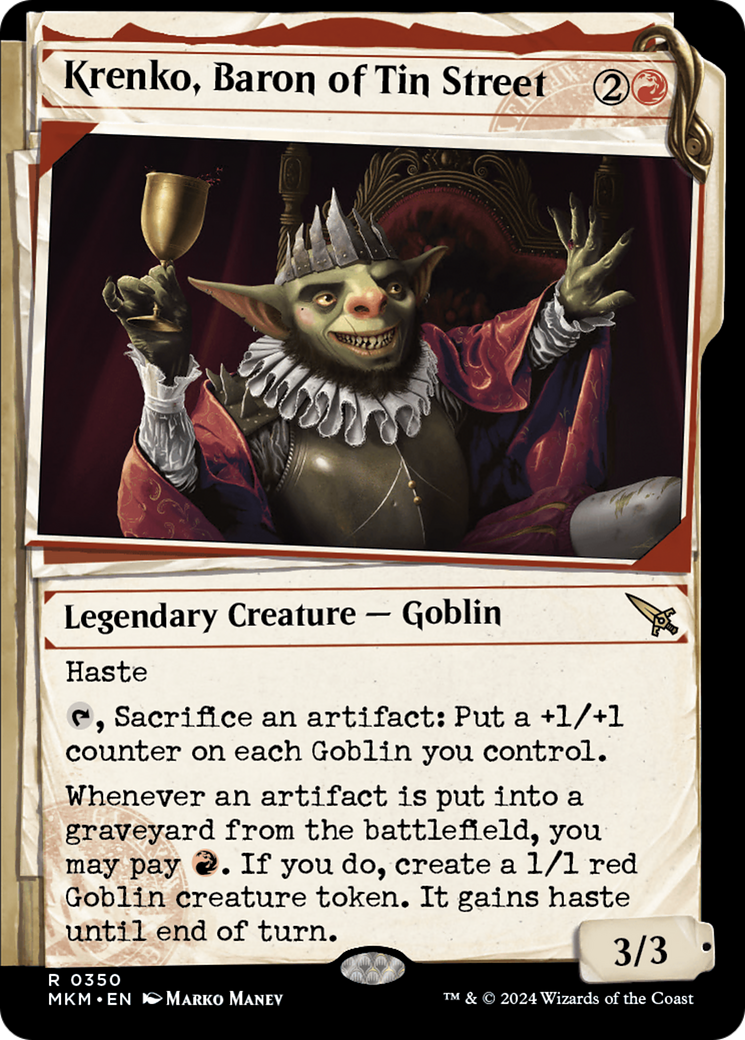 Krenko, Baron of Tin Street - Rare Legendary Creature — Goblin card from Murders at Karlov Manor