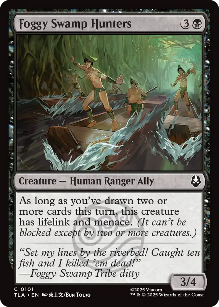 Foggy Swamp Hunters - Common Creature — Human Ranger Ally card from Avatar: The Last Airbender