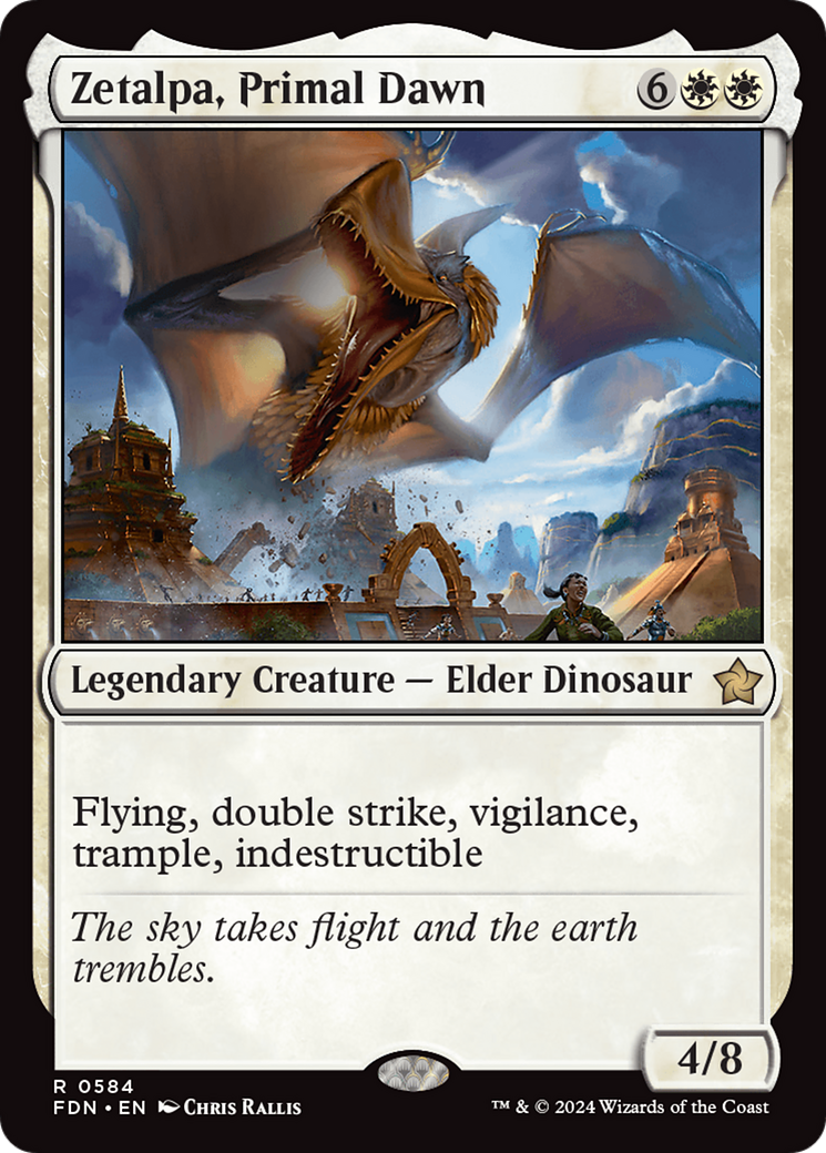 Zetalpa, Primal Dawn - Rare Legendary Creature — Elder Dinosaur card from Foundations
