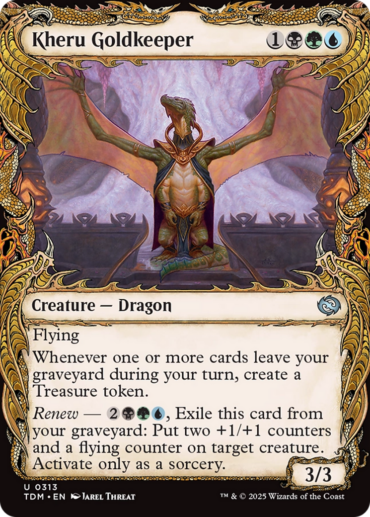 Kheru Goldkeeper - Uncommon Creature — Dragon card from Tarkir: Dragonstorm