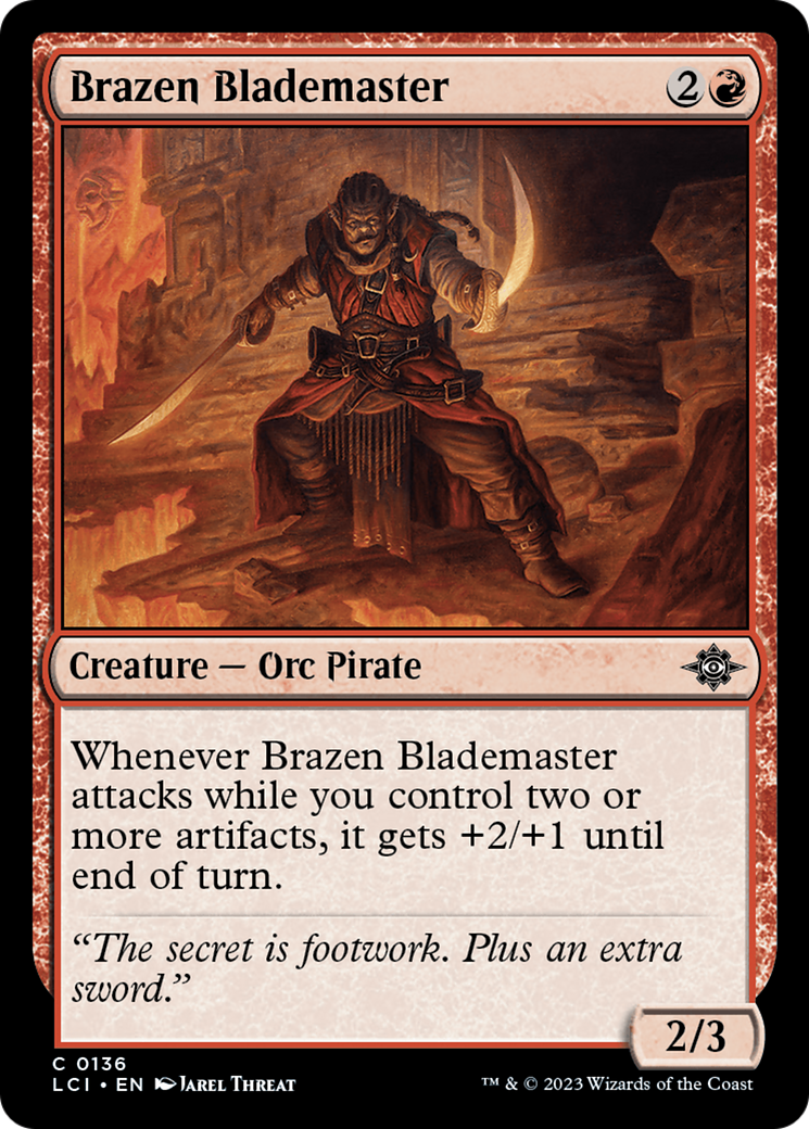 Brazen Blademaster - Common Creature — Orc Pirate card from The Lost Caverns of Ixalan