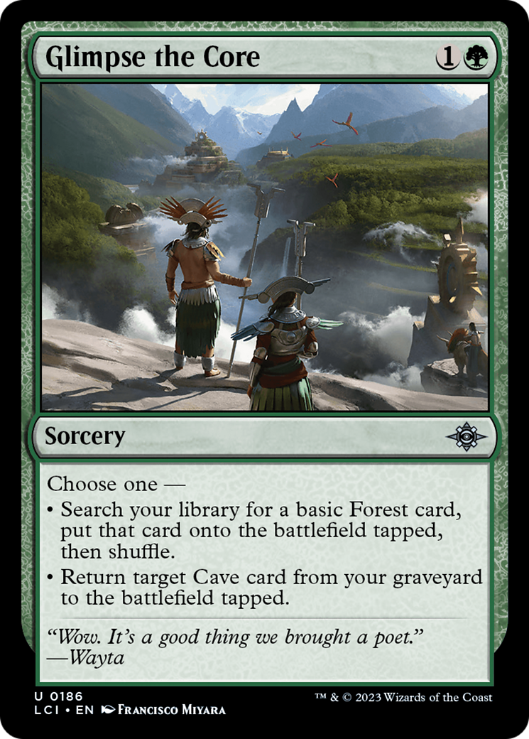 Glimpse the Core - Uncommon Sorcery card from The Lost Caverns of Ixalan