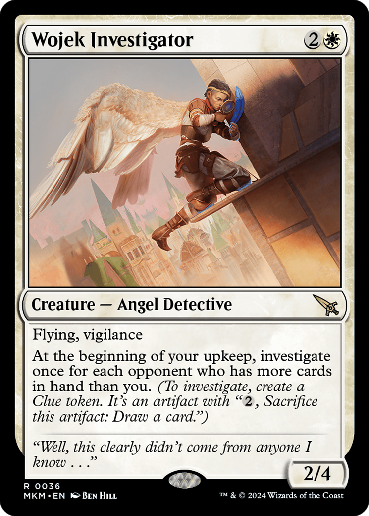 Wojek Investigator - Rare Creature — Angel Detective card from Murders at Karlov Manor