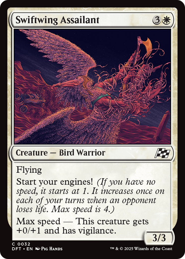 Swiftwing Assailant - Common Creature — Bird Warrior card from Aetherdrift
