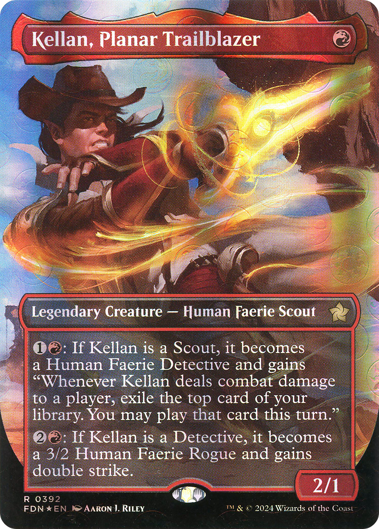 Kellan, Planar Trailblazer - Rare Legendary Creature — Human Faerie Scout card from Foundations
