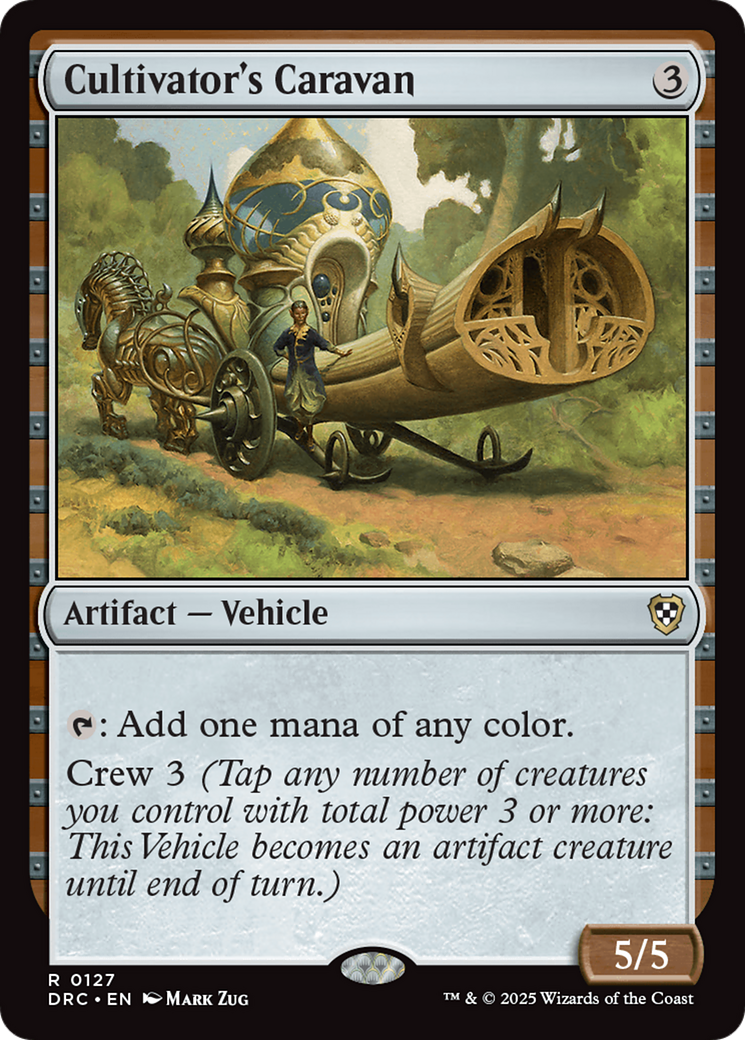 Cultivator's Caravan - Rare Artifact — Vehicle card from Aetherdrift Commander