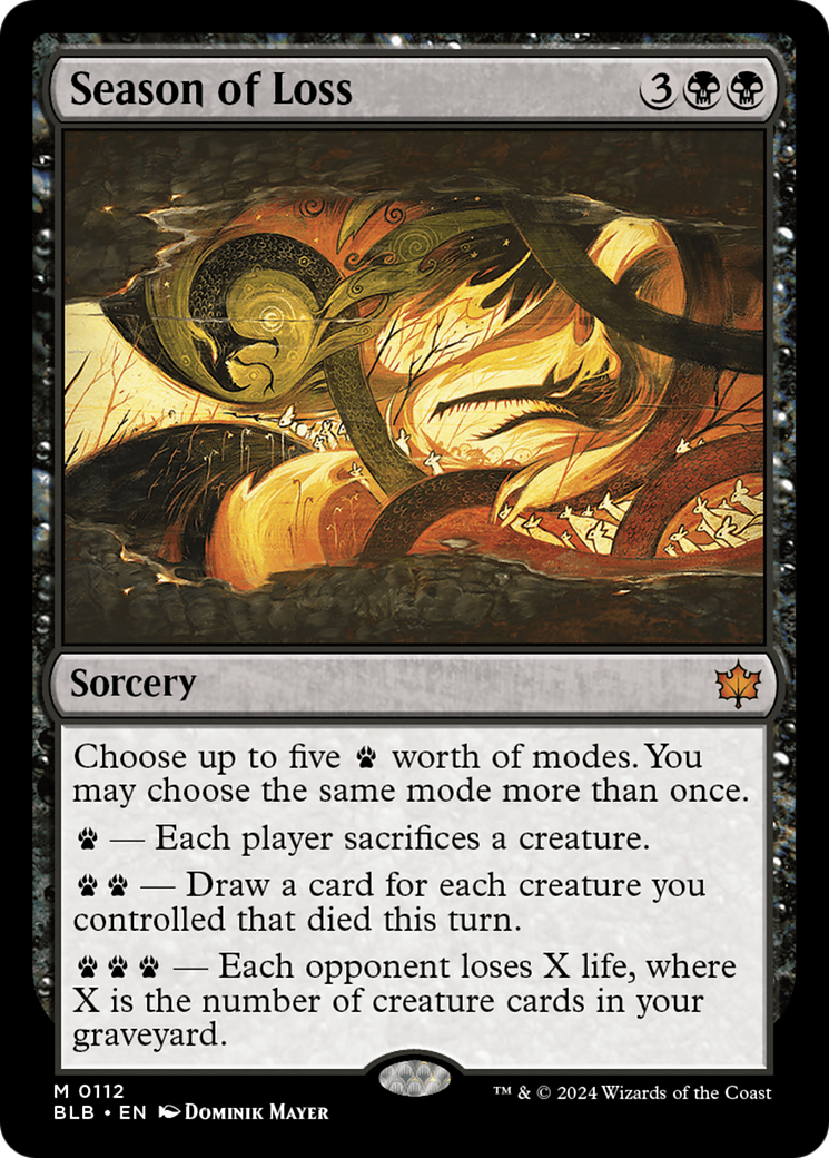 Season of Loss - Mythic Sorcery card from Bloomburrow