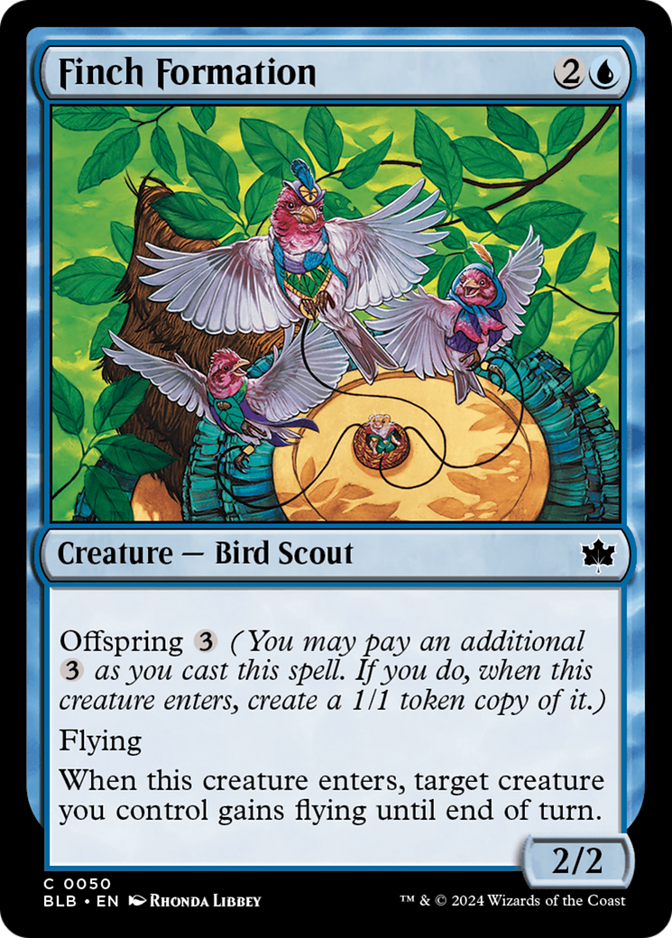 Finch Formation - Common Creature — Bird Scout card from Bloomburrow