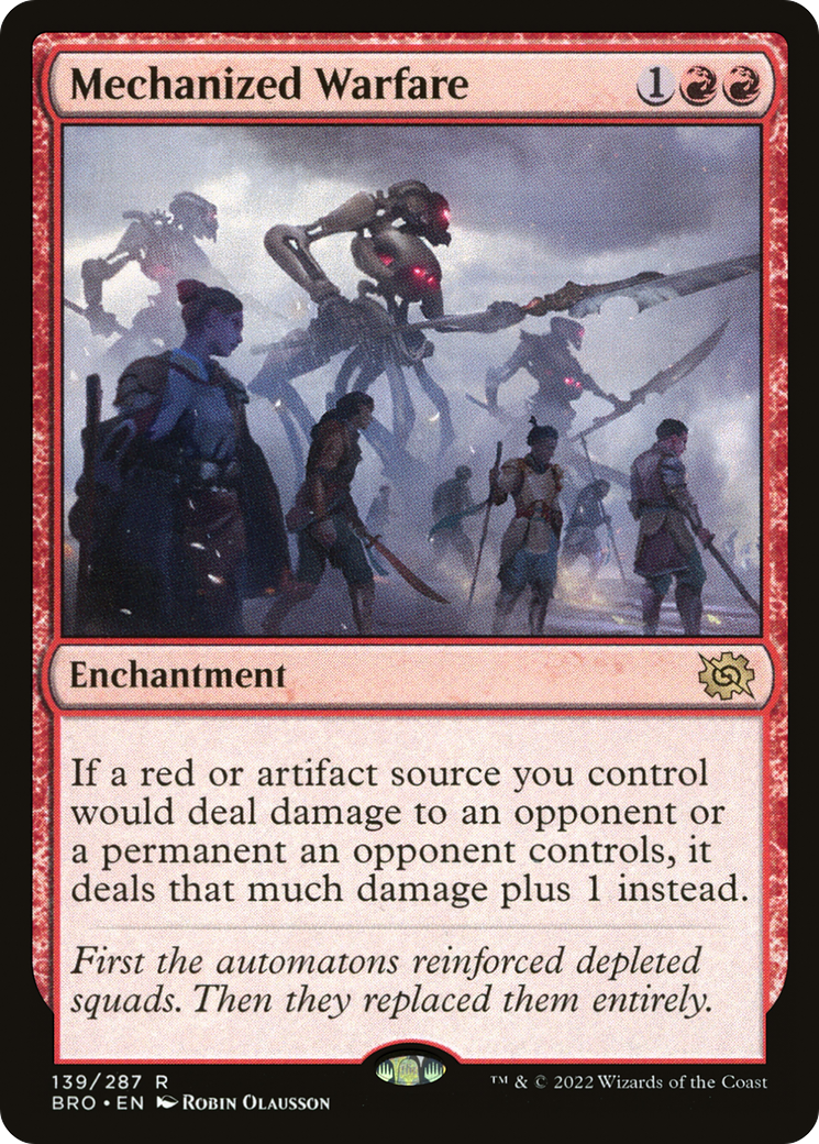 Mechanized Warfare - Rare Enchantment card from The Brothers' War