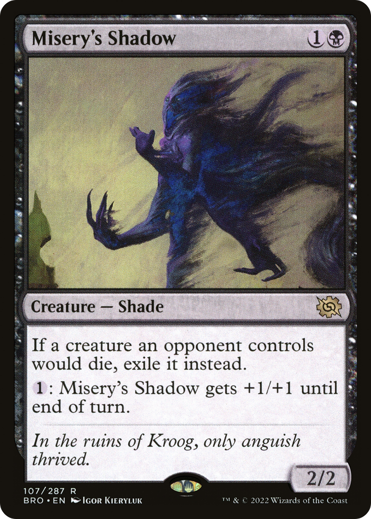 Misery's Shadow - Rare Creature — Shade card from The Brothers' War