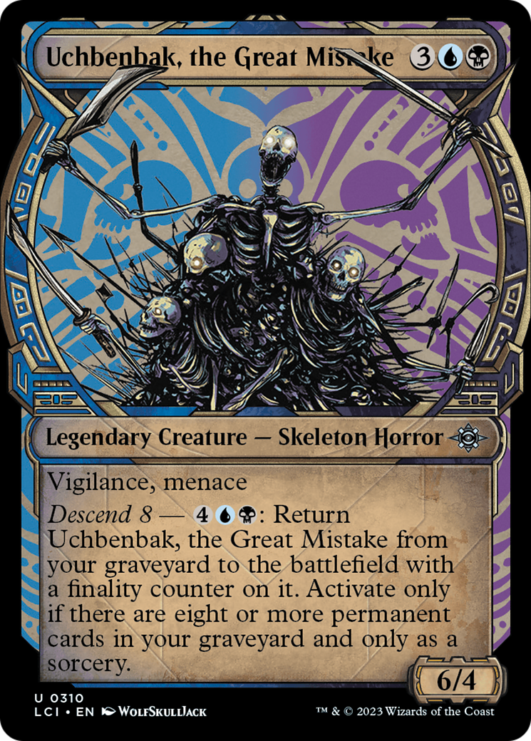 Uchbenbak, the Great Mistake - Uncommon Legendary Creature — Skeleton Horror card from The Lost Caverns of Ixalan