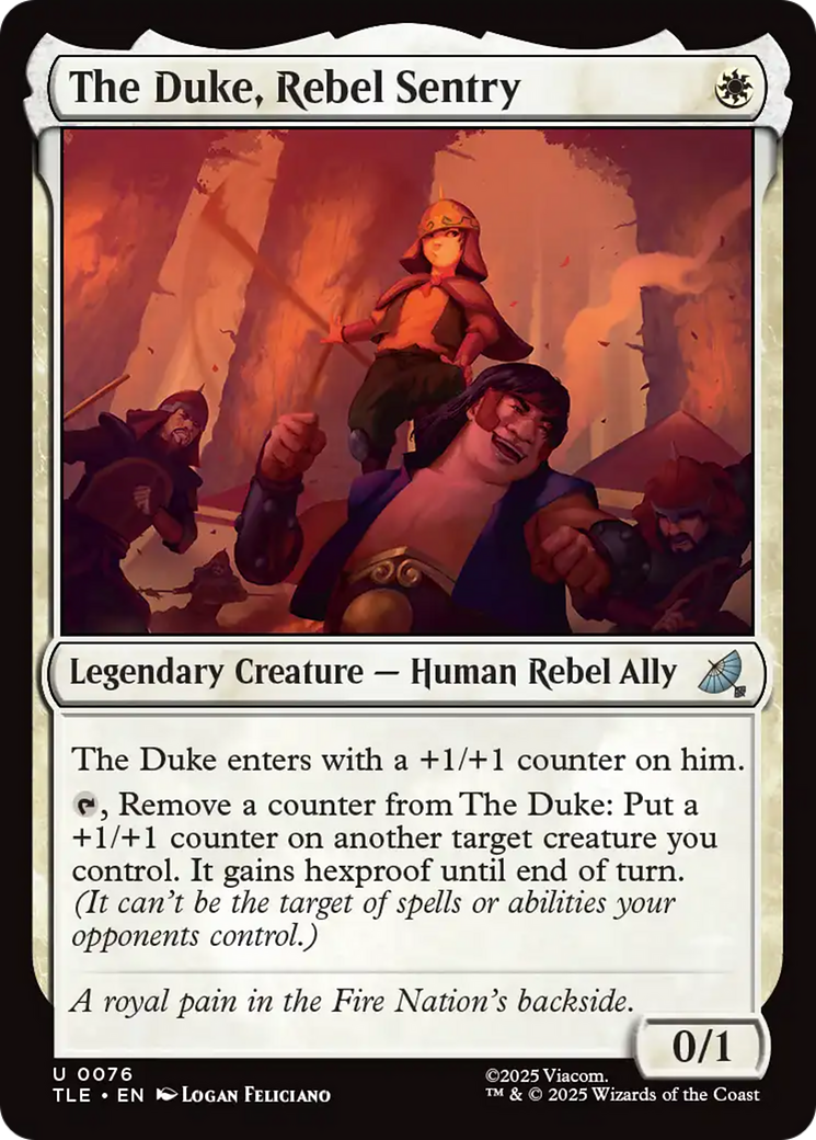 The Duke, Rebel Sentry - Uncommon Legendary Creature — Human Rebel Ally card from Avatar: The Last Airbender Eternal