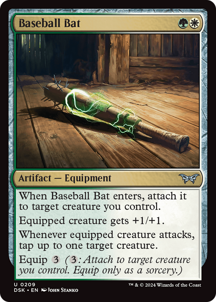 Baseball Bat - Uncommon Artifact — Equipment card from Duskmourn: House of Horror