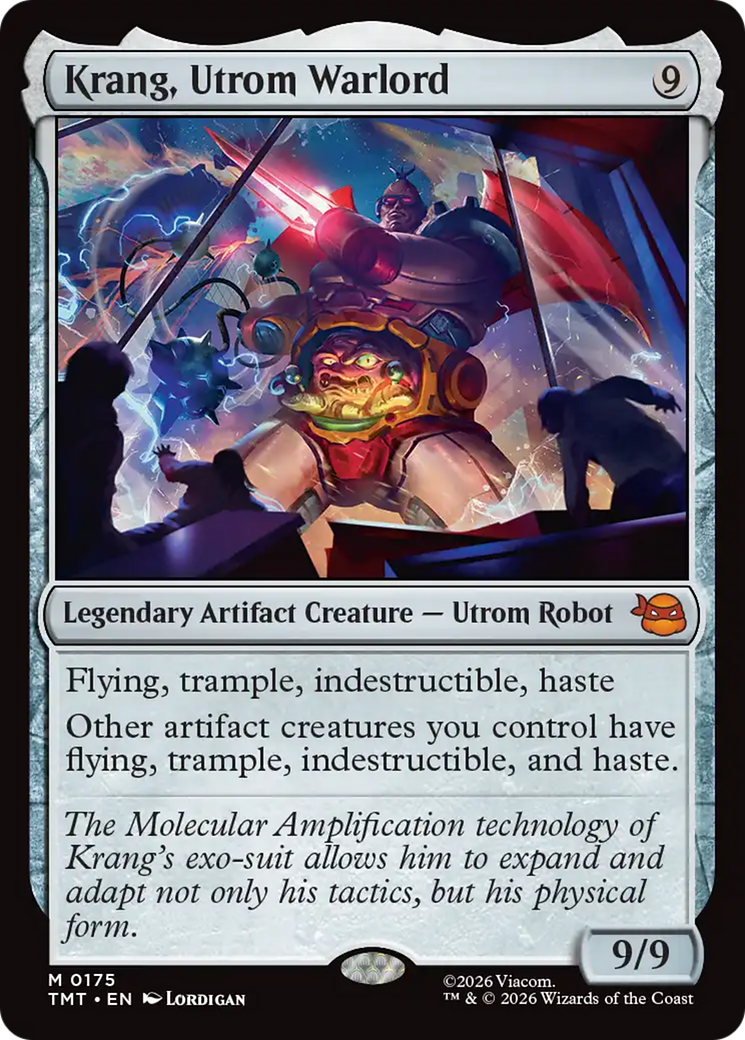 Krang, Utrom Warlord - Mythic Legendary Artifact Creature — Utrom Robot card from Teenage Mutant Ninja Turtles